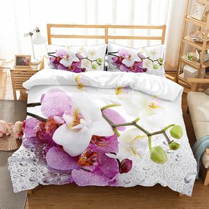 寝具セット3DプリントRoupa de Camaキングサイズセット西ヨーロッパの花植物布団カバー十代の少女180x220ハウスクーデ