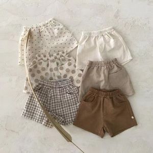 Lzl ins sommar koreanska australien kvalitet toddler barn små tjejer shorts pp byxor organiska linne bomull solida bloomers
