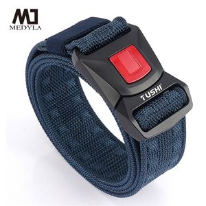 Official Genuine Tactical Belt Quick Release Metal Buckle Military Soft Real Nylon Sports Accessories BLL2030 220315