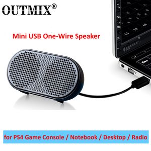 OUTMIX Box audio portatile Mini USB Powered Stereo Computer altoparlante altoparlante Subwoofer PS4 Game Notebook Laptop PC