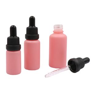 10/20 / 30ml glasdroppflaska Matte rosa serumpipettflaskor Parfymförpackningar Refillable Essential Oil Dropper Flaskor 10st