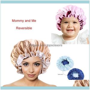 & Tools Productsmommy And Me Kid Satin Bonnet Double Layer Women Night Sleeping Cap Children Head Er Hair Aessories Silky Bonnet1 Drop Deliv
