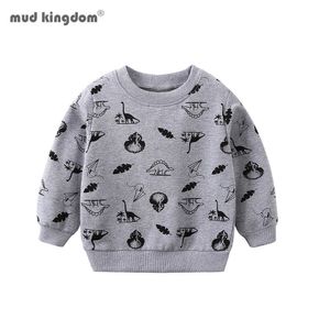 Mudkingdom boys sweatshirts söt tecknad filmutskrift höst mode långärmad casual toppar för barnkläder 210615