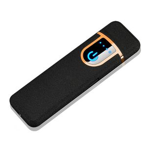 휴대용 금속 충전 라이터 터치 유도 방풍 전자 울트라 얇은 USB 담배 라이터