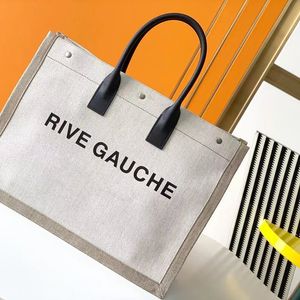 Luksusowy projektant Top torebki damskie Rive Gauche Tote LNIANA SKÓRZANA torba na zakupy torebka moda pościel Duże torby plażowe podróże Crossbody Portfel na ramię Portmonetki