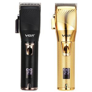 Clippers de cabelo vgr aparador de aço inoxidável grande capacidade sem fio para homens luxo poderoso máquina de corte de barbear