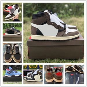 Top Quality 1 High OG Cactus Shoes Jack Suede Dark Mocha 3M Men Women 1s Low Sneakers With Box