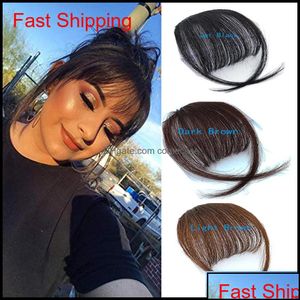 Wholesale Bangs Hair Extensions Products 100% Real Human Clip In On Extension Hand Tied Qylxne Topscissors Drop Delivery 2021 A4Mwk