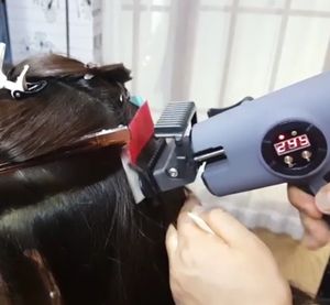 Schmelzwerkzeuge großhandel-Keratin D Vorgebundene Menschliche Haarverlängerungsmaschine Heißschmelze Schnellbindung Automatisches professionelles Perücke Haarstecker Werkzeug