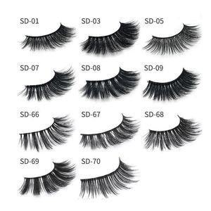 Nyligen multistyles som säljer verklig Siberian 3D Full Strip False Eyelash Long Individual Eyelashes Lashes Extension