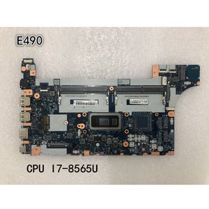 جهاز كمبيوتر محمول أصلي Lenovo ThinkPad E490 E590 Motherboard Mainboard NM-B911 I7-8565U FRU 5B20V80732 02DL777