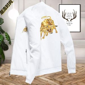 New jacket men's baseball uniform embroidered tops spring and autumn trend plus size casual Korean jackets