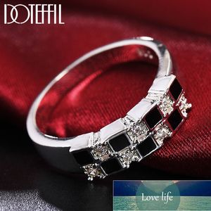 DOTEFFIL 925 Sterling Silver Cube AAA zircon Ring Man For Women Fashion Wedding Engagement Party Gift Charm Jewelry Factory price expert design Quality Latest Style