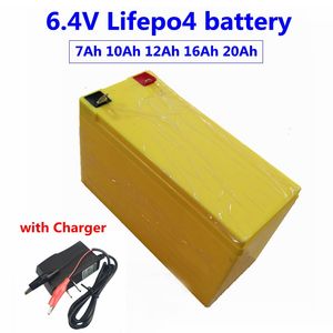 GTK rechargeable LiFepo4 6.4V 7Ah 10Ah 12Ah 16Ah 20Ah lithium battery for solar light LED lamp power tools electric toy+Charger