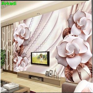 Wallpapers Custom Po Mural 3D Embossed Gold Beads Flower Living Room Sofa Bedroom TV Background Wall Covering Decoration Wallpaper