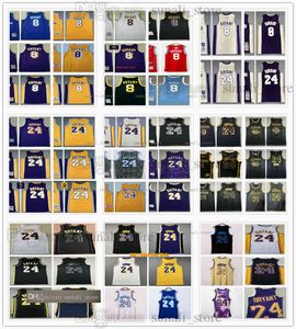Retro Mesh Man Basketball Bryant Jerseys White Black Yellow Purple Camo Fashion Vintage Shirts Topkwaliteit Gestikte Borduurwerk