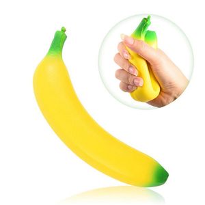 Cute Banana toy Squishy Super Slow Rising Jumbo Simulation Fruit Phone Straps Soft Cream Scented Bread Cake Kid Gift 19*4CM