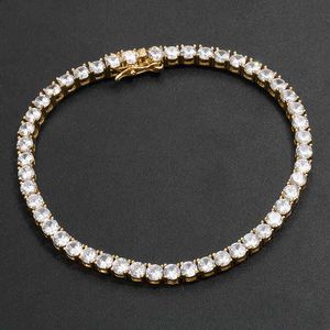 Браслеты хип-хоп 3mm4mm5mm Zircon Tennis цепь браслет детали ряд Zircon браслет ювелирных изделий