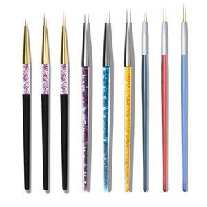 Makeup Brushes set Sequins Nail Art Acrylic French Painting Brush Flower Design Stripes Lines Liner DIY Drawing Pen Manicure Tool