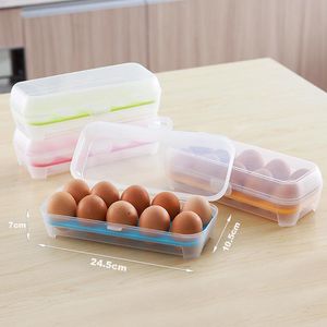 Depolama Şişeleri Kavanozlar Mutfak Malzemeleri 10 Izgara Şeffaf Yumurta Buzdolabı Kutusu Taşınabilir Açık Dış Mekan Anti Plastik Gıda Konteyneri