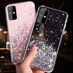 Gradient Glitter Star Phone Cases For Samsung A52 A72 A51 A71 F62 A42 A32 S20 FE S21 S10 S9 S8 Plus Note 20 10 Soft Cover