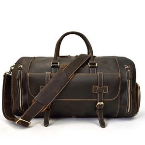 ダッフルバッグレトロな旅行バッグメンズ大容量荷物、靴ハンドバッグ、シングルショルダー斜めのサッチェル
