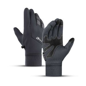 Winter Radsporthandschuhe vollen Finger mit Handgelenkstütze Biker -Handschuhe Wasserdichte Outdoor warme Sport -Touchscreen -Motorradausrüstung H1022