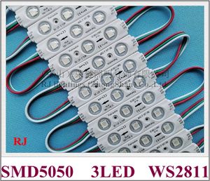tam renkli LED ışık modülü WS 2811 IC'li sihirli dijital LED modülü WS2811 SMD 5050 RGB DC12V 3 led 0.72W 70mm X 15mm X 8mm