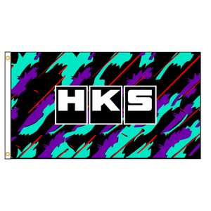 Флаги В Гараже оптовых-Флаг x5fts HKS для баннер украшения гаража автомобильных гонок