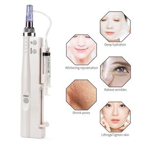 2 في 1 microneedle المياه mesotherapy الحاقن مسدس محمول Smart Micro Needle Pen Injection Action