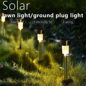 4pcs LED LED Solar Garden Lights Solars في الهواء الطلق مصباح مصباح مصباح مصباح ماء الإضاءة المناظر الطبيعية للمسار الفناء ساحة الحديقة ديكور D2.0