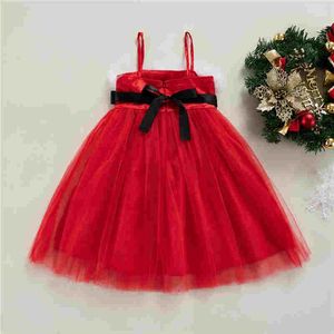 Платья девушки 3-8-летние дети девочек скольжения платье контрастный цвет без рукавов спагетти ремешок Рождество для красного кружева летом