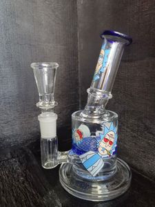 Bong dab rig vattenrör tjock glas honungskaka perc blå bongs heady mini pipe vaxolje riggar dhpingshop säljer