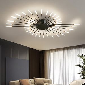 Ceiling Lights LED Light Multi-head Black Or Gold Creative Modern Iron Panel Lamp For Dining Living Room Bedroom Lobby Home Decoration