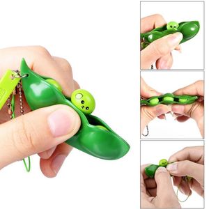 Descompressão Edamame Toy Squeeze Peas Keychain Anti-Stress Crianças Adult Festa Presente