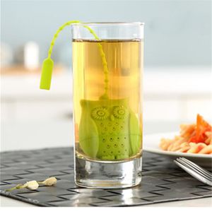 شاي السيليكون infusers لطيف الحيوان البومة شكل الشاي تصفية مع متعدد الألوان الغذاء الصف الشاي infuser الإبداعية مصافي