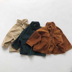 Höst Vinter Baby Boys Girls Corduroy Coat Koreanska Japan Stil Barnkläder Boy Girl Långärmad Jacka Kids 211011