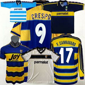 Retro klasik 1998 1999 2000 2001 2002 2003 parma futbol formaları F.CANNAVARO CRESPO NAKATA futbol forması