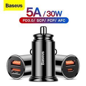 Baseus Quick Charge 4.0 3.0 USB For iPhone Xiaomi Huawei QC4.0 QC3.0 QC Auto Type C PD Fast Car Mobile Phone Charger