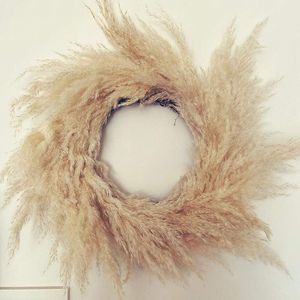 Dekorative Blumen Kränze handgemachte Pampas Gras Kranz Weihnachten Herbst Tür Wandbehang für Hochzeit Ampas Home Decor