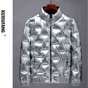 2021 Men's New Stand Collar Glossy down Jacket Youth Short Loose Thick Winter Warm down Jacket down Jacket G1115