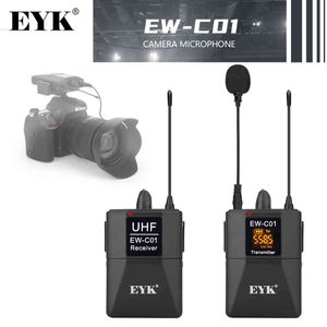 EYK 30 Channels DSLR Camera Phone UHF Wireless Dual Lavalier Microphone System up to 60m Youtube Video Recording Interview