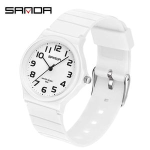 SANDA Orologio casual Vita da donna Quarzo impermeabile Sport Moda Orologio rotondo Cinturino in pelle Orologio analogico femminile montre femme 210616