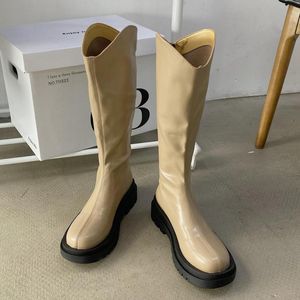 Boots Brand Sapatos Femininos 2022 Round Round Fashion Sexy Ladies Ytmtloy Knee High Square Sak Heel Zipper Botines de Mujer Inverno