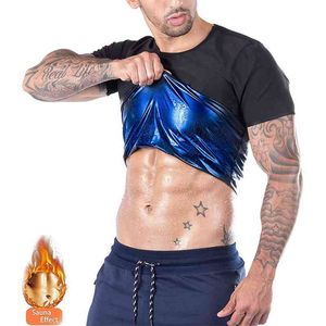 Männer Fitness Shapewear Thermo T Bauch-steuer Abnehmen Body Shirt Taille Trainer Sauna Fat Burner Workout Tank Tops