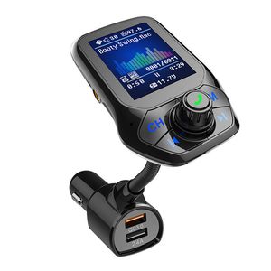 Bilpaket Bluetooth-bilar högtalartelefon för BMW AUDI VW Universal Trådlös FM-sändare MP3 Musik Ljudspelare med QC3.0 Snabbladdningsstöd TF-kort U Disk AUX