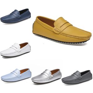 2021 scarpe da guida casual da uomo in pelle doudou suola morbida moda nero navy bianco blu argento giallo grigio calzature all-match pigro transfrontaliero 38-46 quarantotto