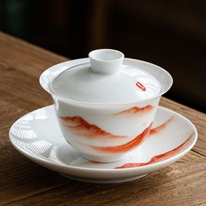 Dipinto a mano Gaiwan di alta qualità Big Bowl Cup Thin Hill Accessori per la zuppiera da tè Decorazioni per la casa