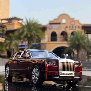 1:24 Rolls-Royce Phantom Alloy Car Model Diecasts & Toy Vehicles Metal Toy Car Model Simulation Sound Light Collection Kids Gift 220113