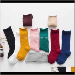 Clothing Baby Maternity Drop Delivery 2021 Kids Solid Striped Baby Tube Stockings Boys Girls Unisex Middle Toddlers Top Quality Breathable Su